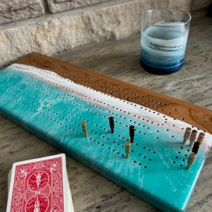 Ocean-Inspired Crib Boards - Cherry Wood