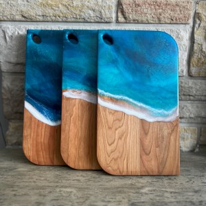 Ocean Themed Charcuterie Board with Thumb Cutout