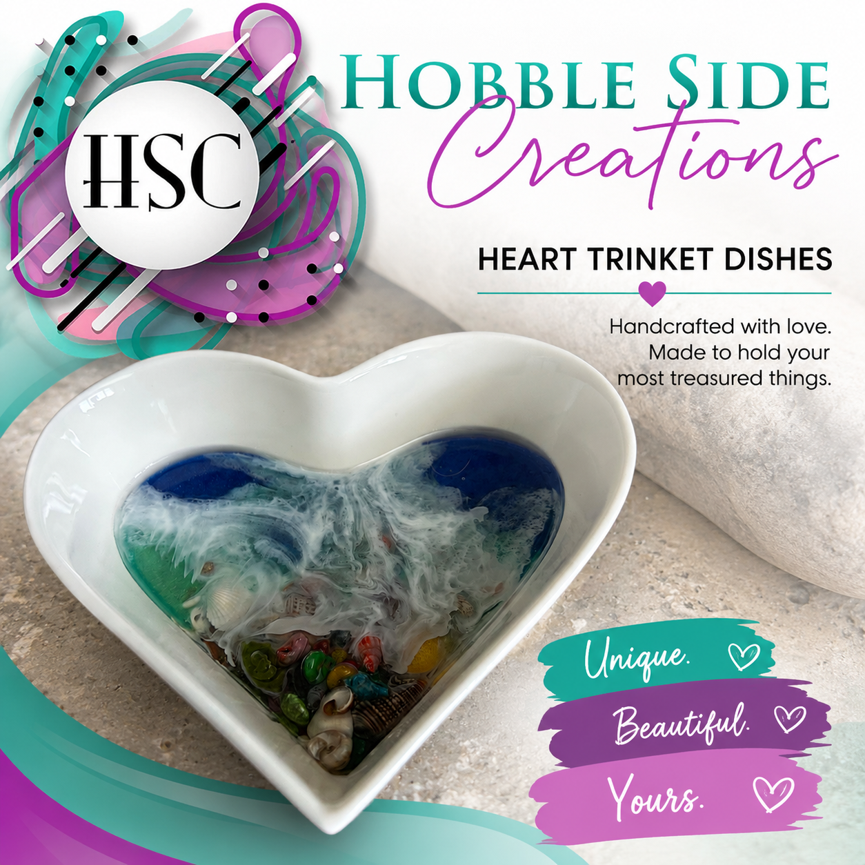 Ocean-Inspired Heart Dishes