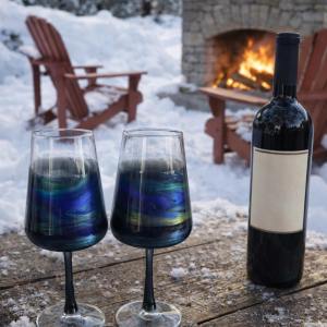 Northern Lights Wine Glasses