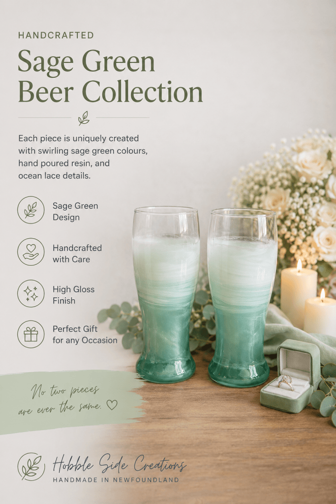Sage Green Beer Glasses